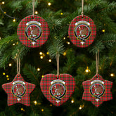 MacKinnon Modern Tartan Crest Christmas Ceramic Ornament